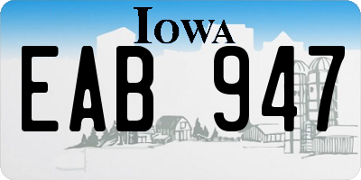 IA license plate EAB947