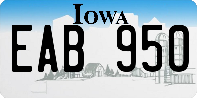 IA license plate EAB950