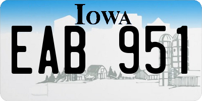 IA license plate EAB951