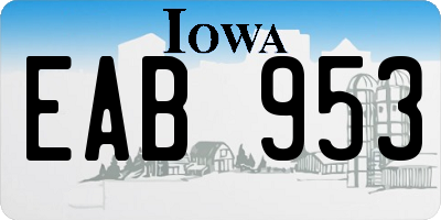 IA license plate EAB953