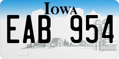 IA license plate EAB954