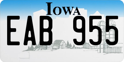 IA license plate EAB955