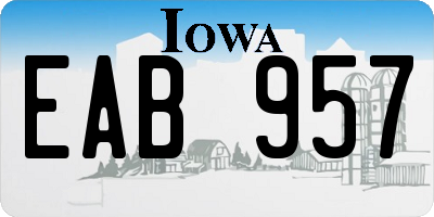 IA license plate EAB957