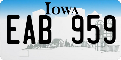 IA license plate EAB959