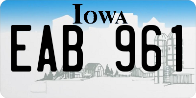 IA license plate EAB961