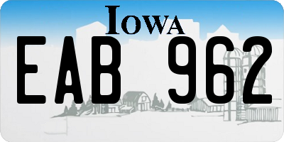 IA license plate EAB962