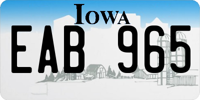 IA license plate EAB965