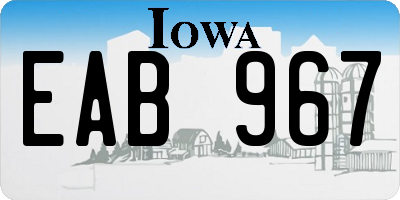 IA license plate EAB967