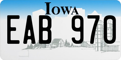 IA license plate EAB970