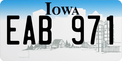 IA license plate EAB971