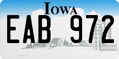 IA license plate EAB972