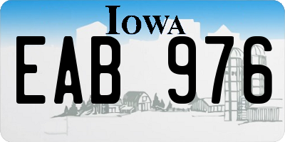 IA license plate EAB976