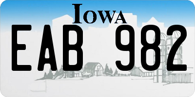 IA license plate EAB982