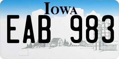 IA license plate EAB983