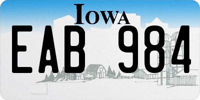 IA license plate EAB984