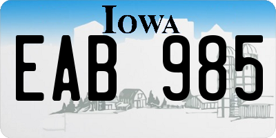 IA license plate EAB985