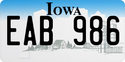 IA license plate EAB986