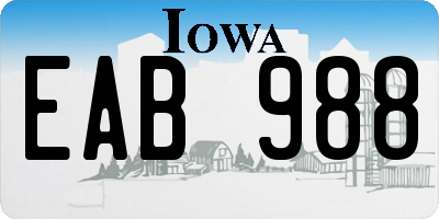 IA license plate EAB988