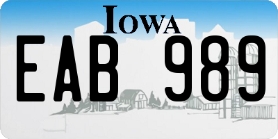 IA license plate EAB989