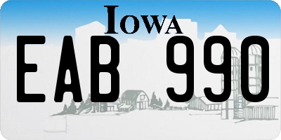 IA license plate EAB990