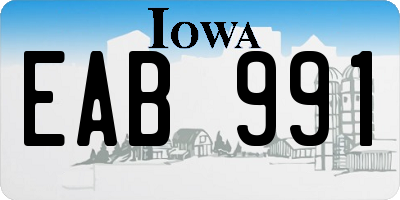 IA license plate EAB991