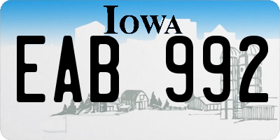 IA license plate EAB992