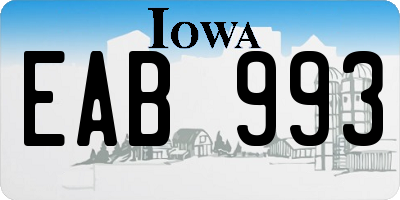 IA license plate EAB993