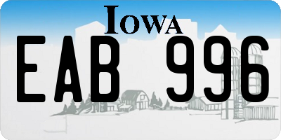 IA license plate EAB996