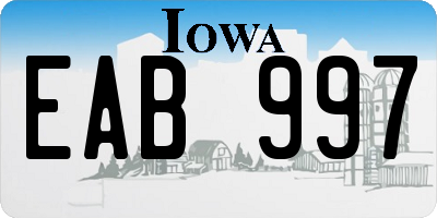 IA license plate EAB997