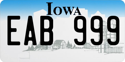 IA license plate EAB999