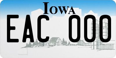 IA license plate EAC000