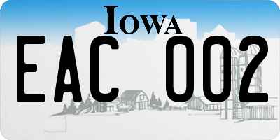 IA license plate EAC002