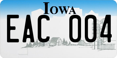 IA license plate EAC004