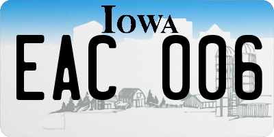 IA license plate EAC006