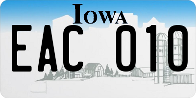 IA license plate EAC010