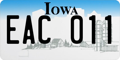 IA license plate EAC011