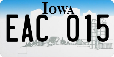 IA license plate EAC015