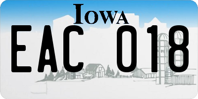 IA license plate EAC018