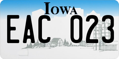 IA license plate EAC023