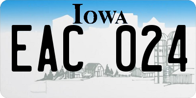 IA license plate EAC024