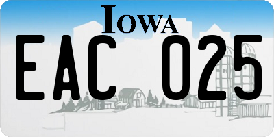 IA license plate EAC025