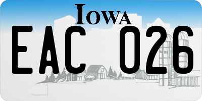 IA license plate EAC026