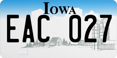 IA license plate EAC027