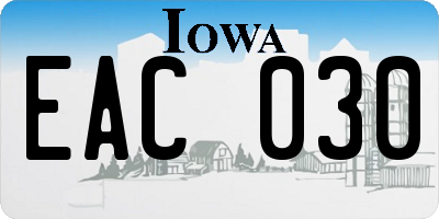 IA license plate EAC030