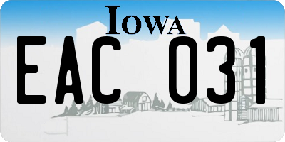 IA license plate EAC031