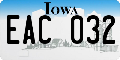 IA license plate EAC032