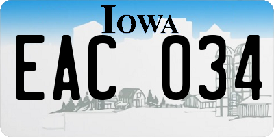 IA license plate EAC034