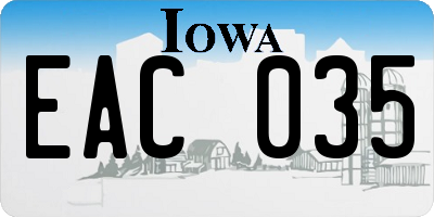 IA license plate EAC035