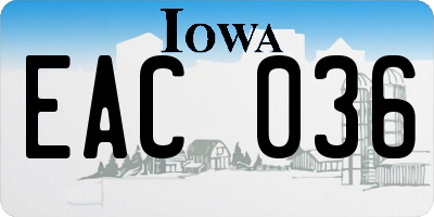 IA license plate EAC036