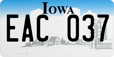 IA license plate EAC037